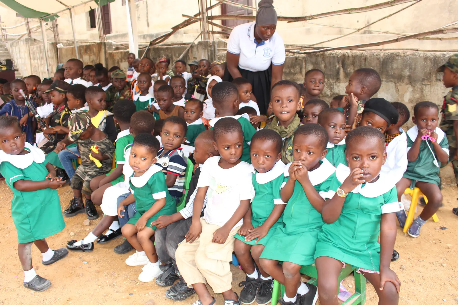 A HEWIS preschool class seated together with their teacher during a lesson